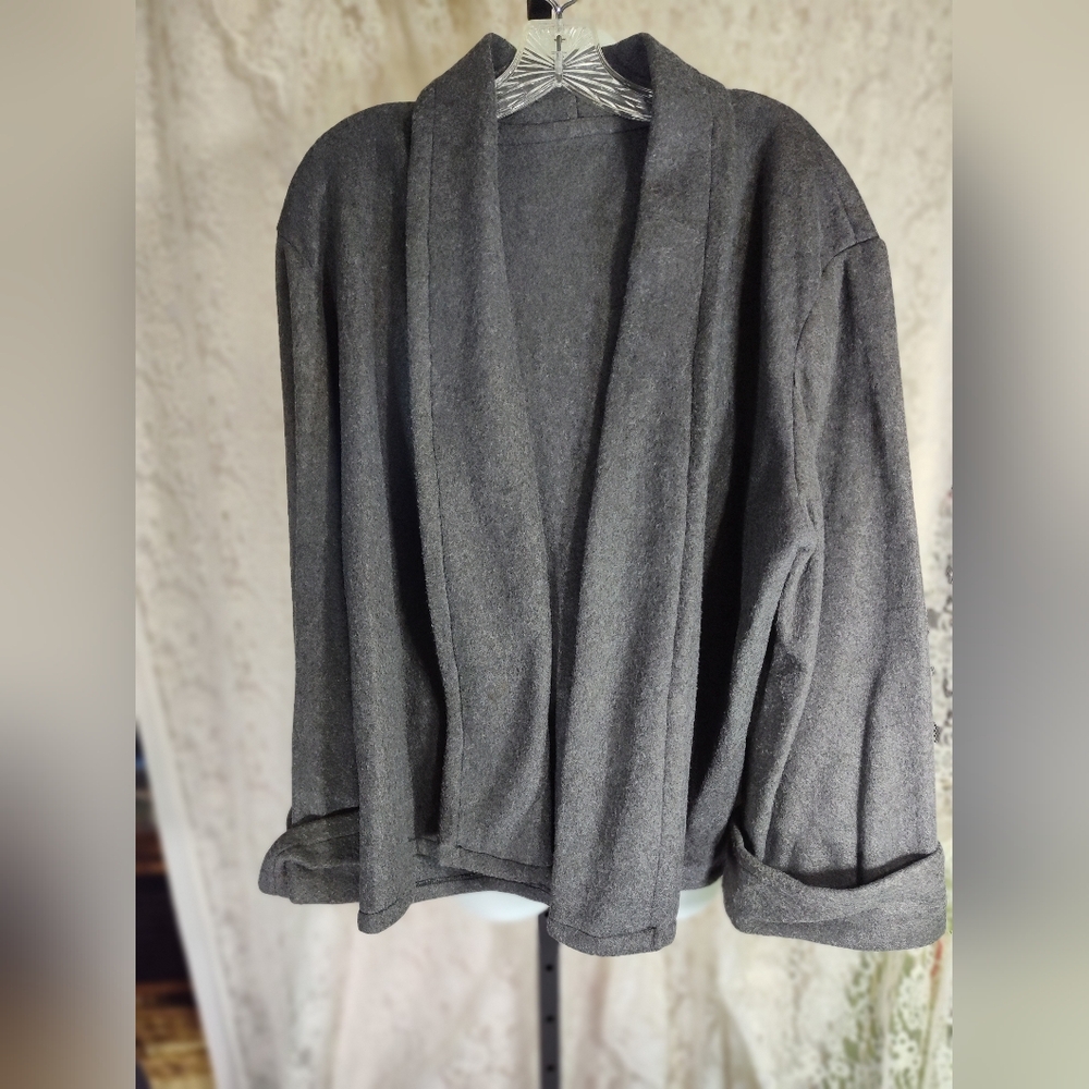 Gray Plush Fleece Jacket